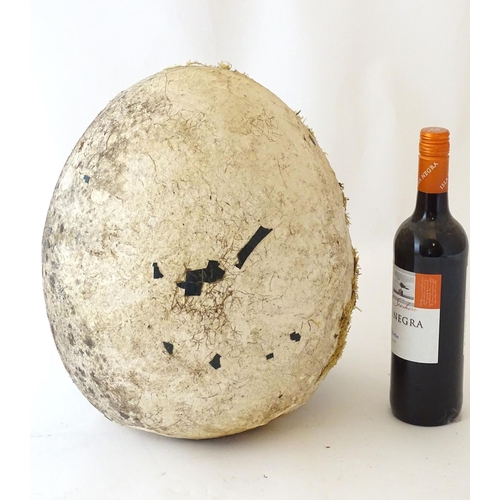 77 - A novelty, oversize ornithological display/film prop model egg, ceramic, 14 1/2