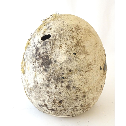 77 - A novelty, oversize ornithological display/film prop model egg, ceramic, 14 1/2