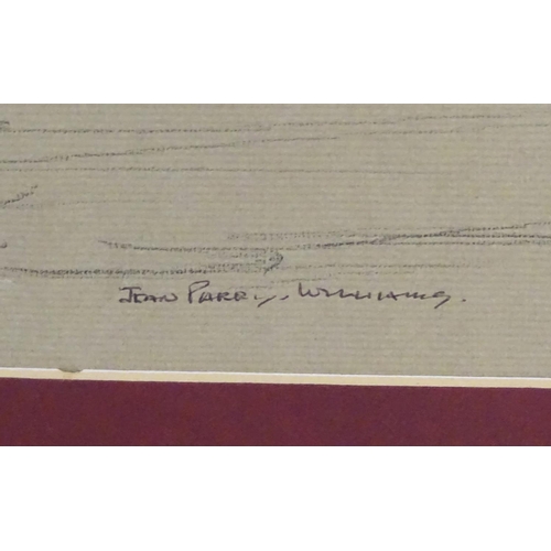 183 - Jean Parry-Williams (1918-2010), Chalk, pastels and pencils, A study of a horse. Signed lower right.... 