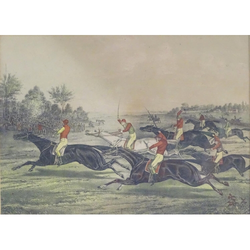 184 - XIX, Hand coloured engravings, A pair of Steeple Chase Scenes, by F. Sala & Co. Berlin. Approx. 10