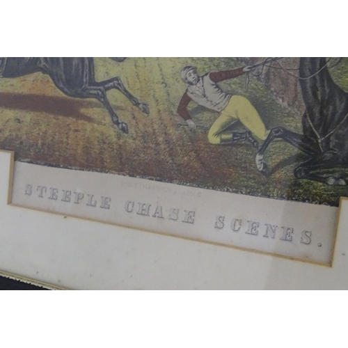 184 - XIX, Hand coloured engravings, A pair of Steeple Chase Scenes, by F. Sala & Co. Berlin. Approx. 10