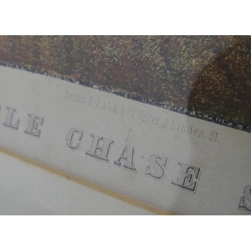 184 - XIX, Hand coloured engravings, A pair of Steeple Chase Scenes, by F. Sala & Co. Berlin. Approx. 10