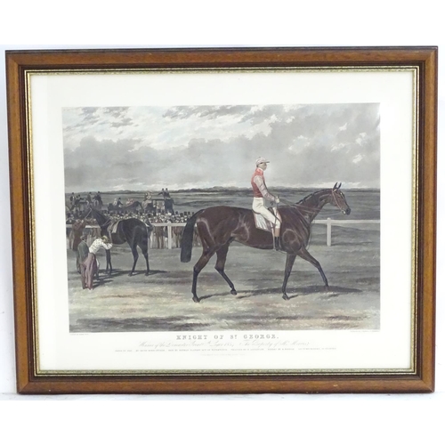 188 - J Harris & W Summers, after Harry Hall (1814-1882), Hand coloured lithograph, Knight of St. George, ... 