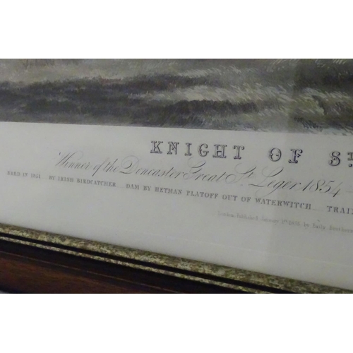 188 - J Harris & W Summers, after Harry Hall (1814-1882), Hand coloured lithograph, Knight of St. George, ... 