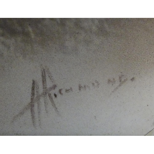 190 - A Victorian black and white photograph of a young boy on horseback. Signed lower right A. Richmond. ... 