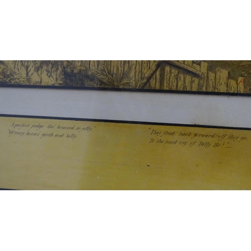 198 - After John Dean Paul (1775-1852), Hand coloured hunting engravings, A Struggle for the Start, The Fi... 