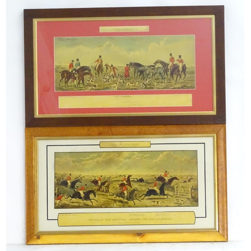 198 - After John Dean Paul (1775-1852), Hand coloured hunting engravings, A Struggle for the Start, The Fi... 
