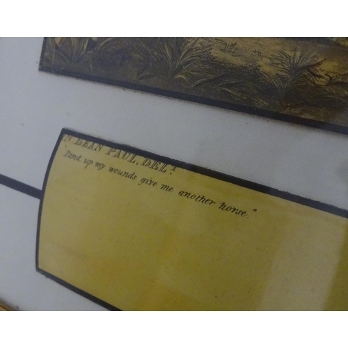 198 - After John Dean Paul (1775-1852), Hand coloured hunting engravings, A Struggle for the Start, The Fi... 