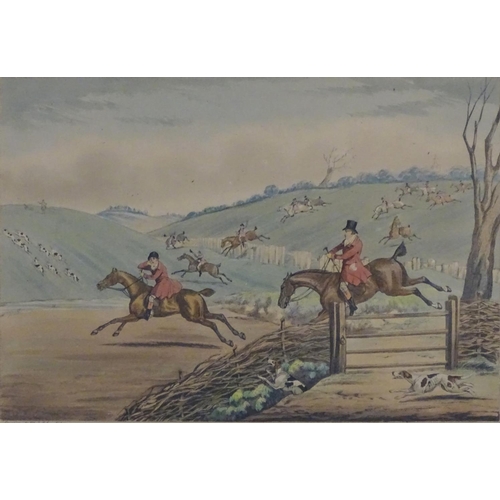 200 - After Henry Thomas Alken (1785-1851), Hand coloured hunting etchings, comprising Unkenneling, Breaki... 