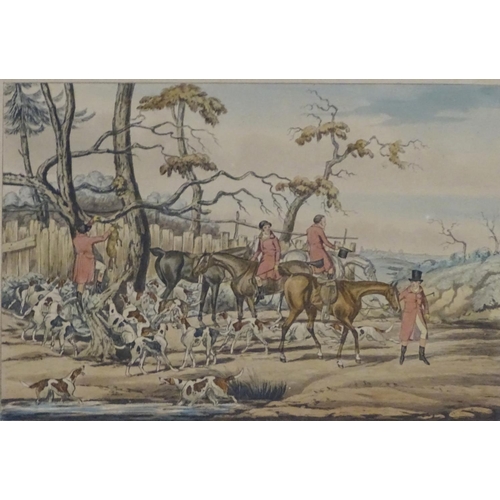 200 - After Henry Thomas Alken (1785-1851), Hand coloured hunting etchings, comprising Unkenneling, Breaki... 