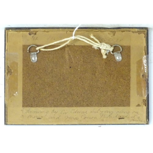 202 - Edwin Landseer Lutyens (1869-1944), Pencil, A sketch depicting two gentlemen on horse back, one hors... 