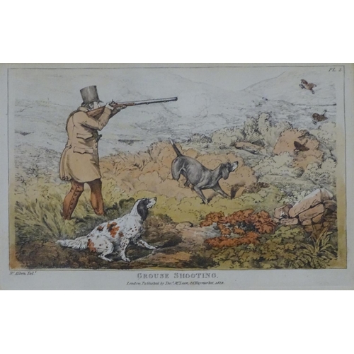 213 - After Henry Thomas Alken (1785-1851), Hand coloured shooting etchings, Bank Shooting for Fowl, Pheas... 
