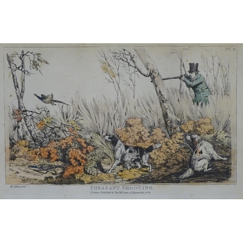 213 - After Henry Thomas Alken (1785-1851), Hand coloured shooting etchings, Bank Shooting for Fowl, Pheas... 