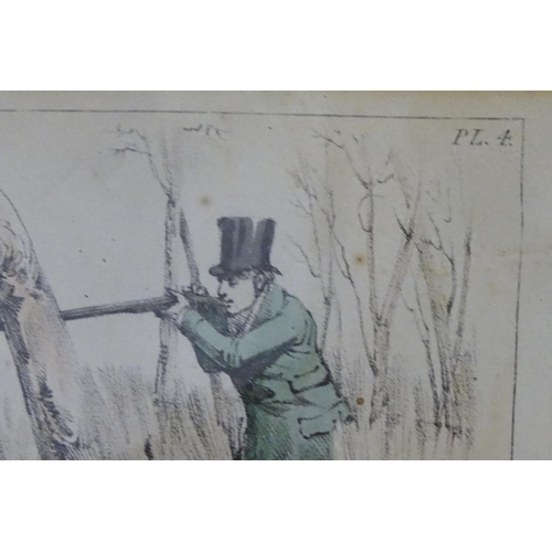 213 - After Henry Thomas Alken (1785-1851), Hand coloured shooting etchings, Bank Shooting for Fowl, Pheas... 