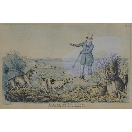 213 - After Henry Thomas Alken (1785-1851), Hand coloured shooting etchings, Bank Shooting for Fowl, Pheas... 