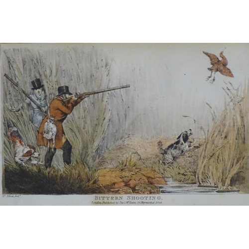 213 - After Henry Thomas Alken (1785-1851), Hand coloured shooting etchings, Bank Shooting for Fowl, Pheas... 