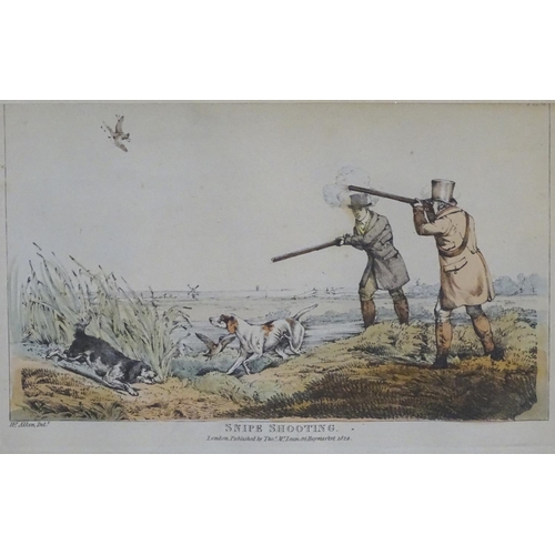 213 - After Henry Thomas Alken (1785-1851), Hand coloured shooting etchings, Bank Shooting for Fowl, Pheas... 