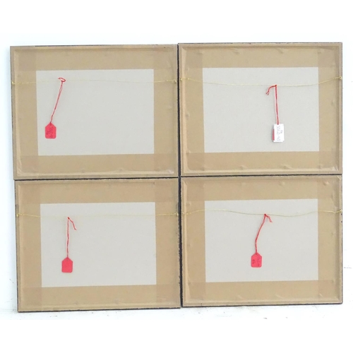 215 - After James Gillray (1756-1815), Hand coloured etchings, A set of four images from the Cockney Sport... 