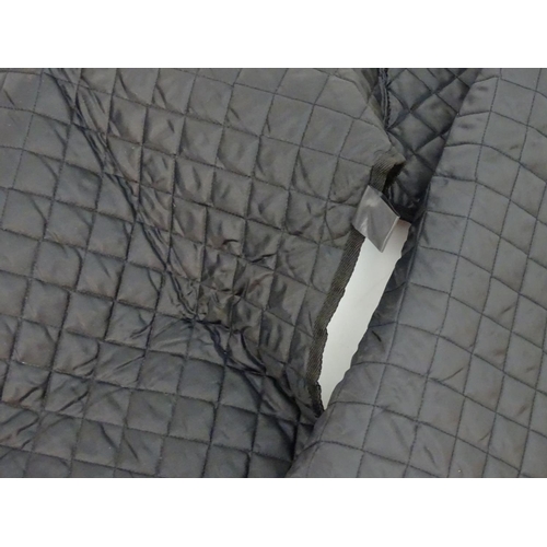 392 - A black quilted equestrian / horse under rug / shoulder protector, medium.