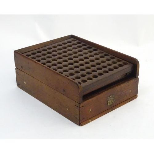 470 - A Victorian mahogany patent cartridge reloading device (12 bore x 100) by J. Erskine, Newton Stewart... 