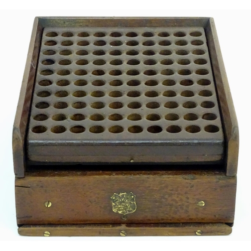 470 - A Victorian mahogany patent cartridge reloading device (12 bore x 100) by J. Erskine, Newton Stewart... 