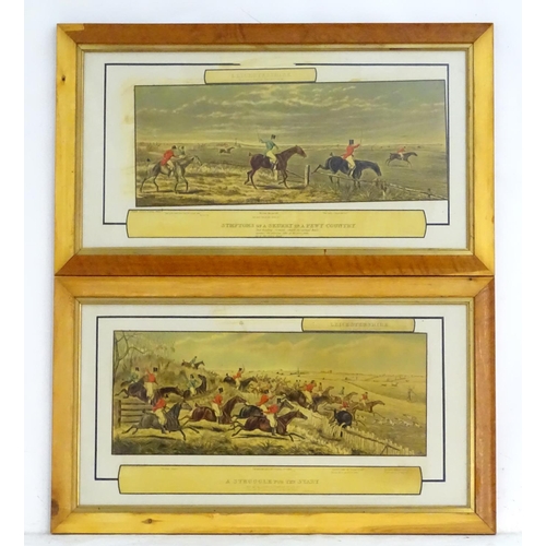 198 - After John Dean Paul (1775-1852), Hand coloured hunting engravings, A Struggle for the Start, The Fi... 