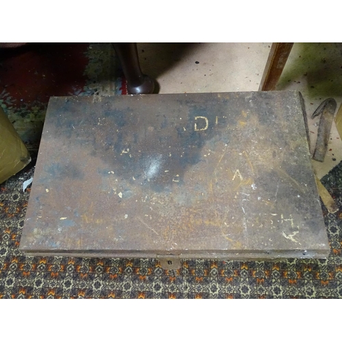 183 - A metal trunk. Approx. 27