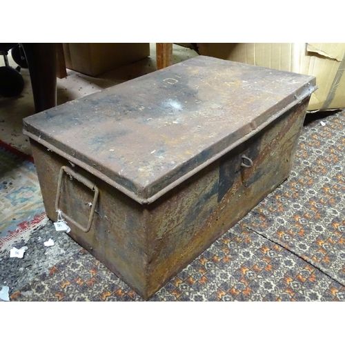 183 - A metal trunk. Approx. 27