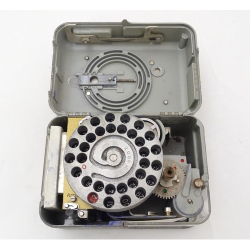 193 - Pigeon Racing : a STB Master Timer Pigeon Racing Clock with aluminium case and leather carry strap.