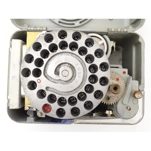 193 - Pigeon Racing : a STB Master Timer Pigeon Racing Clock with aluminium case and leather carry strap.