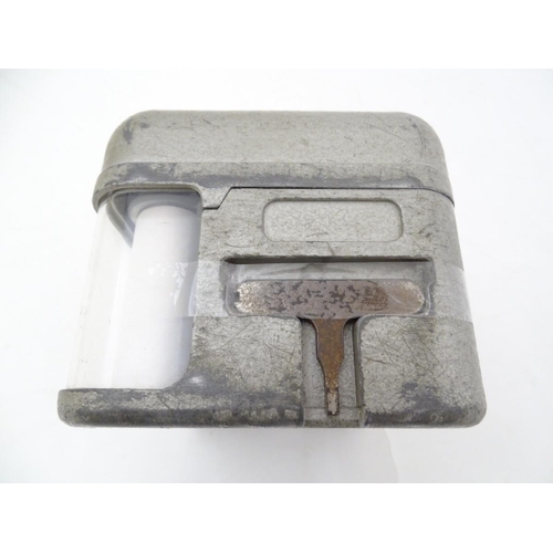 193 - Pigeon Racing : a STB Master Timer Pigeon Racing Clock with aluminium case and leather carry strap.