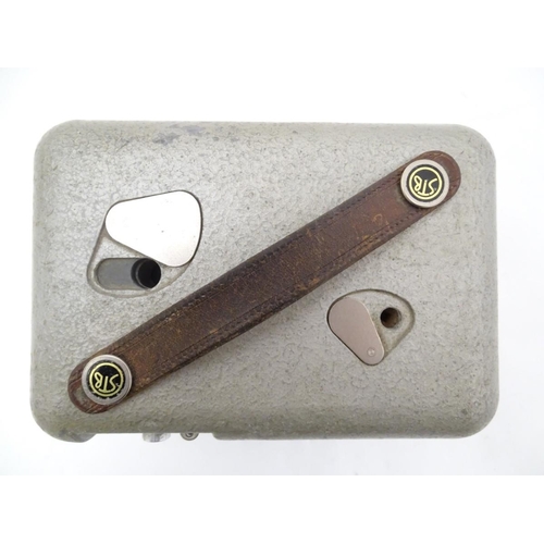 193 - Pigeon Racing : a STB Master Timer Pigeon Racing Clock with aluminium case and leather carry strap.
