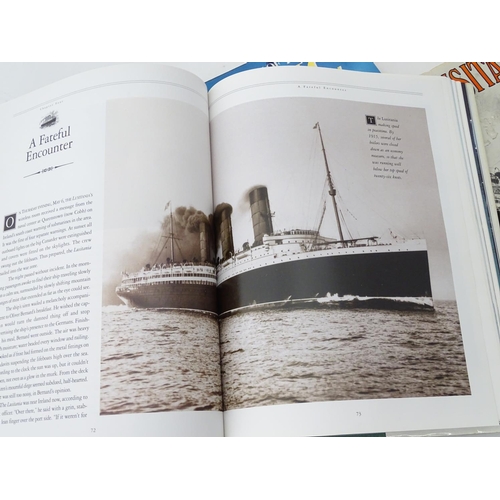 194 - 3 hardback books - Lusitania by Colin Simpson, Exploring the Lucitania by Robert D Ballard and the D... 