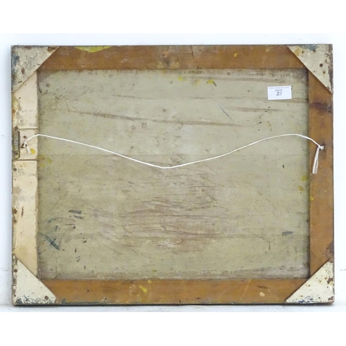 233 - Nino, XX, Mixed media on board, A naive folk art depiction of a marlin fish jumping out of the water... 