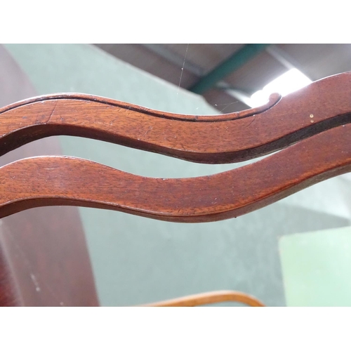27 - Two 19thC mahogany ladder back chairs. Approx. 36 1/2