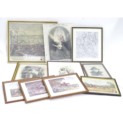 186 - A quantity of assorted prints to include coaching scenes, cartoon etc.