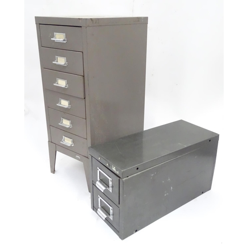 189 - Two steel workshop drawers. The largest approx. 28 1/2