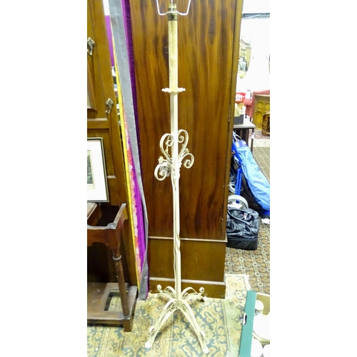 200 - A vintage wrought iron white painted standard lamp. Approx. 61 1/4
