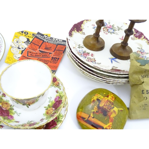 206 - A box of miscellaneous items to include Old Country Roses and Noritake ceramic wares, etc.