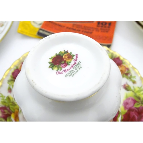 206 - A box of miscellaneous items to include Old Country Roses and Noritake ceramic wares, etc.