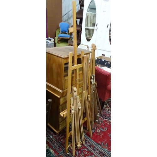 217 - Five late 20thC artist's easels. The largest approx. 20