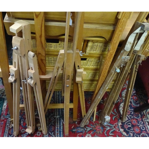 217 - Five late 20thC artist's easels. The largest approx. 20