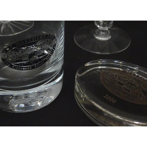 218 - A quantity of crystal wine glasses, a decanter etc.