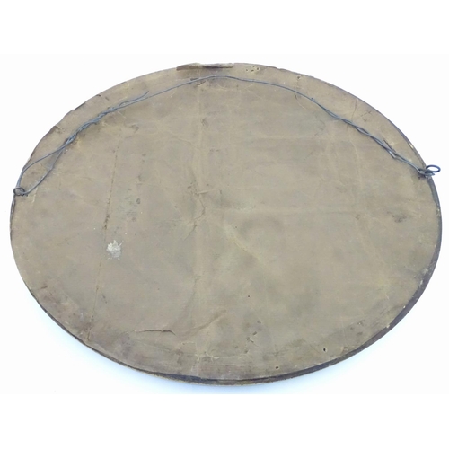 230 - An oval gilt framed mirror. Approx. 17