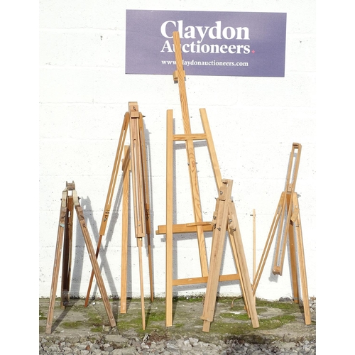 217 - Five late 20thC artist's easels. The largest approx. 20