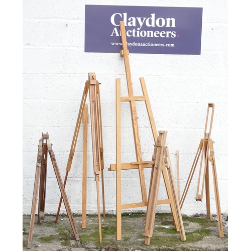 217 - Five late 20thC artist's easels. The largest approx. 20