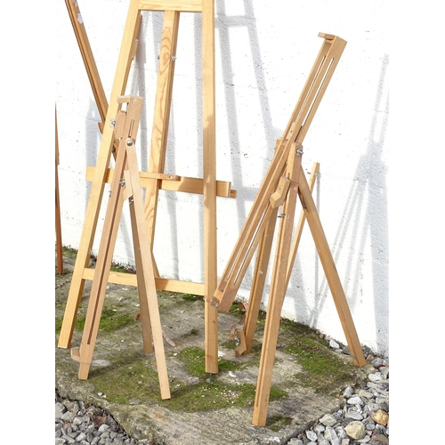 217 - Five late 20thC artist's easels. The largest approx. 20