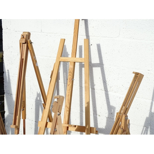 217 - Five late 20thC artist's easels. The largest approx. 20
