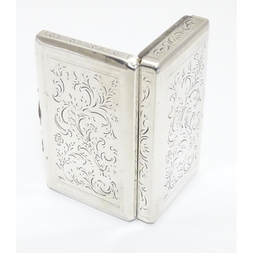 195 - A Continental silver snuff box with engraved decoration and glided interior marked with Austrian / H... 