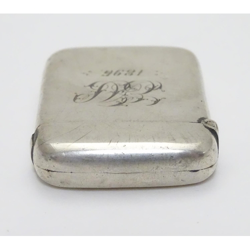 213 - A Victorian silver vesta case hallmarked Birmingham 1881 maker George Unite. 2 1.4